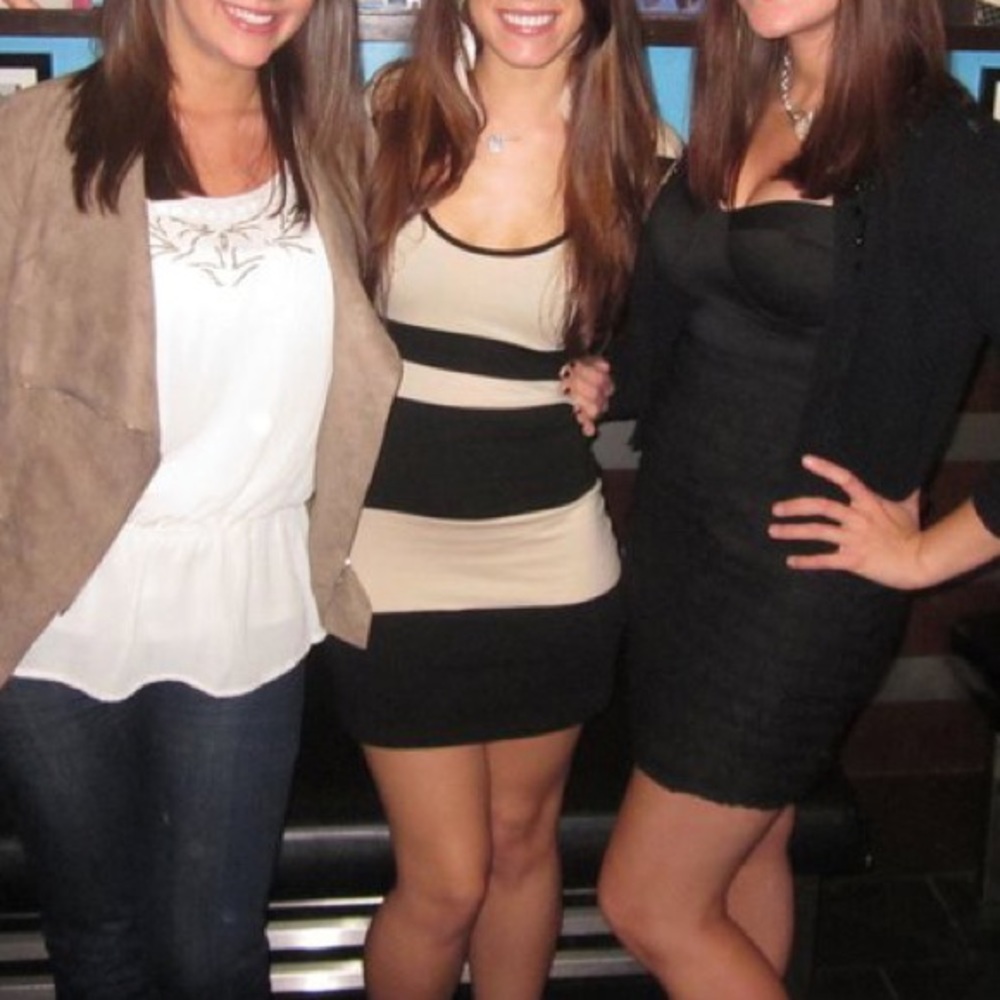 Black & cream dress